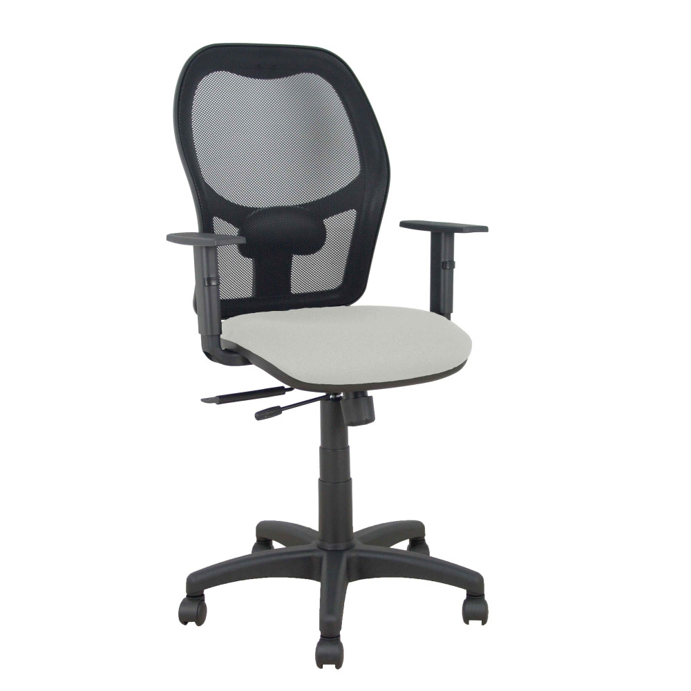 piqueras y crespo silla aloc?n traslack malla negra asiento bali gris claro brazos regulables