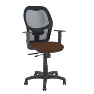 piqueras y crespo silla aloc?n traslack malla negra asiento bali marr?n oscuro brazos regulables