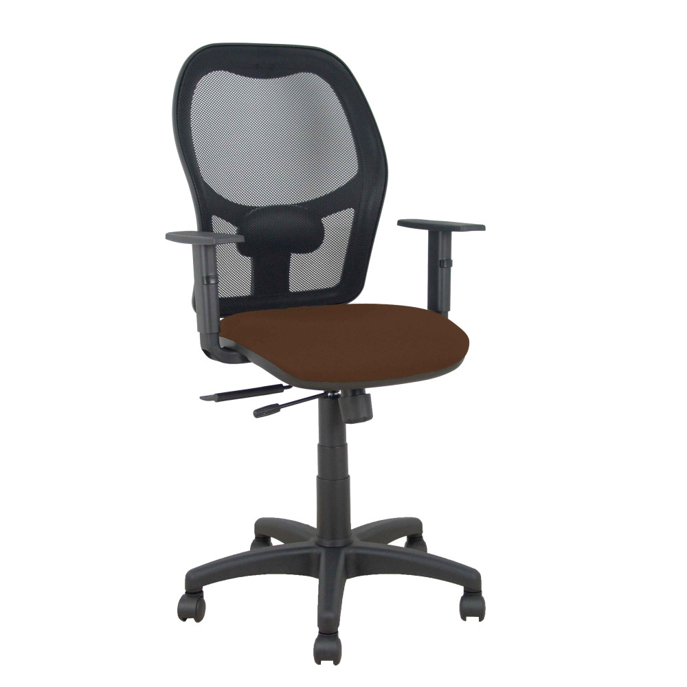 piqueras y crespo silla aloc?n traslack malla negra asiento bali marr?n oscuro brazos regulables