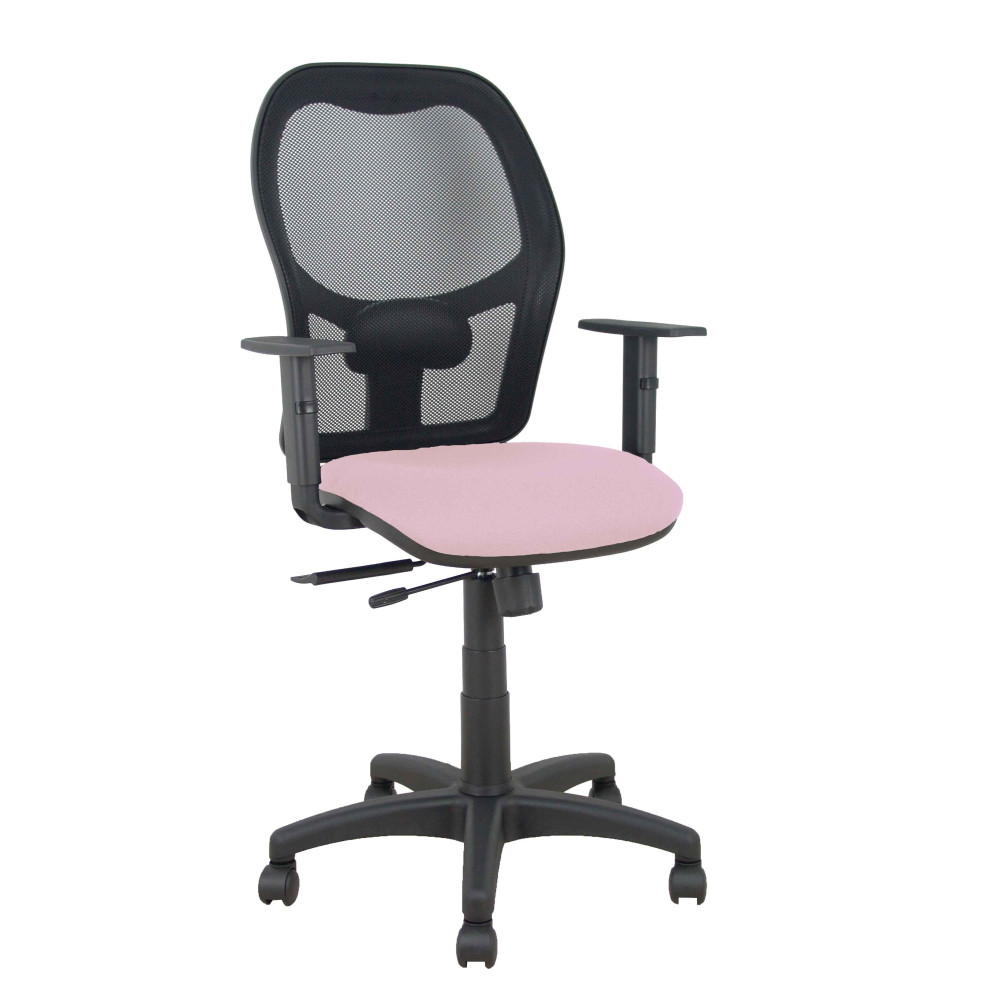 piqueras y crespo silla aloc?n traslack malla negra asiento bali rosa brazos regulables