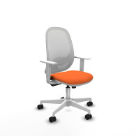 piqueras y crespo cilanco blanca sincro malla blanca bali naranja brazos blancos base blanca ruedas 65mm nailon
