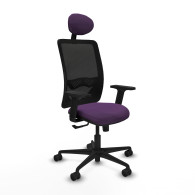 piqueras y crespo zulema sincro malla negra bali morado brazos 2d base nailon cabecero fijo ruedas 65mm nailon