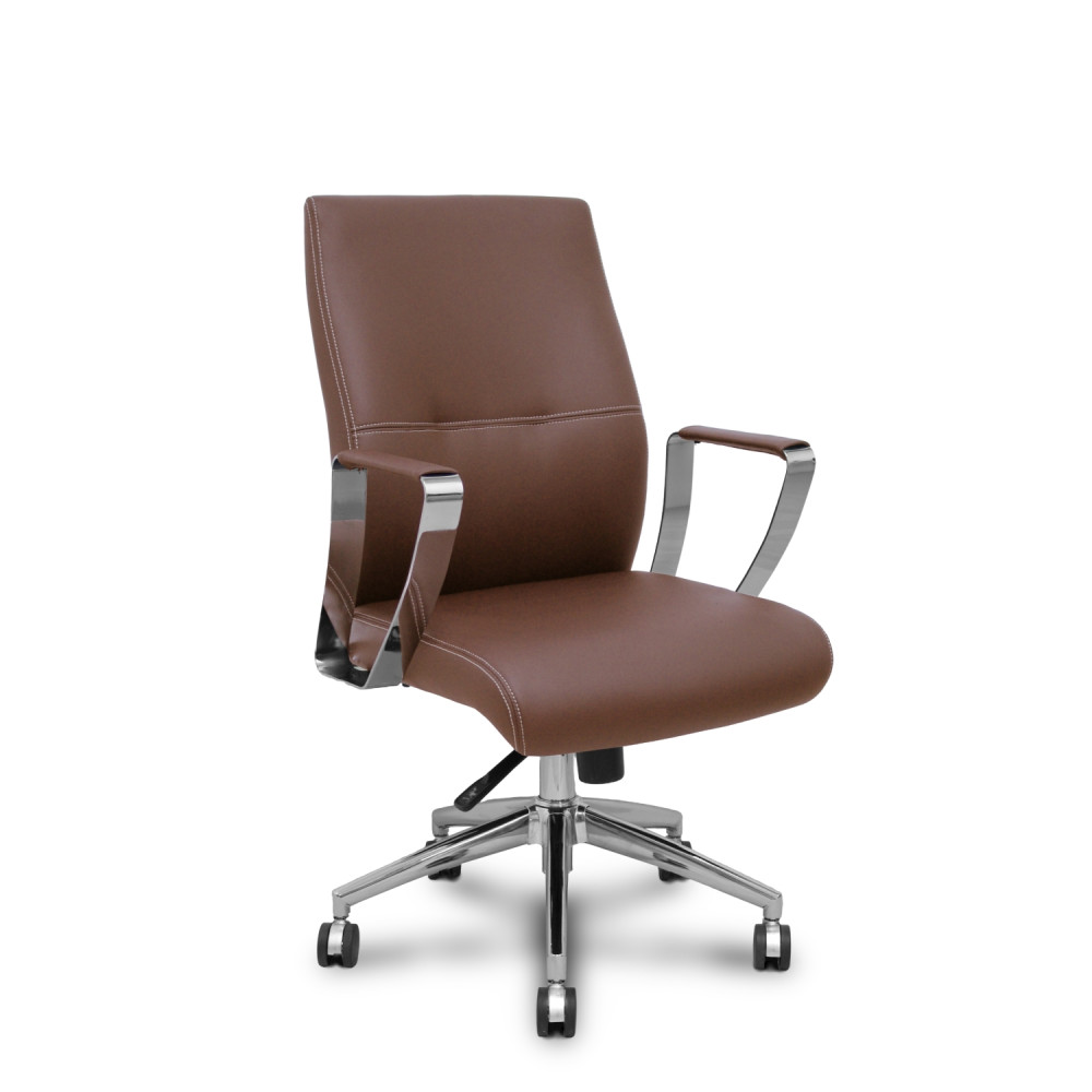 piqueras y crespo sill?n confidente ergo540cs sincro similpiel marron base cromo ruedas cromadas
