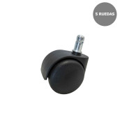 piqueras y crespo kit de 5 ruedas de nailon de 50 mm perno 11 mm