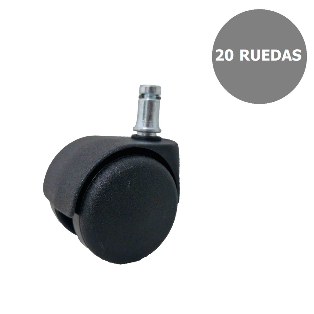 piqueras y crespo kit de 20 ruedas de nailon autofrenantes de 50 mm perno 11 mm.