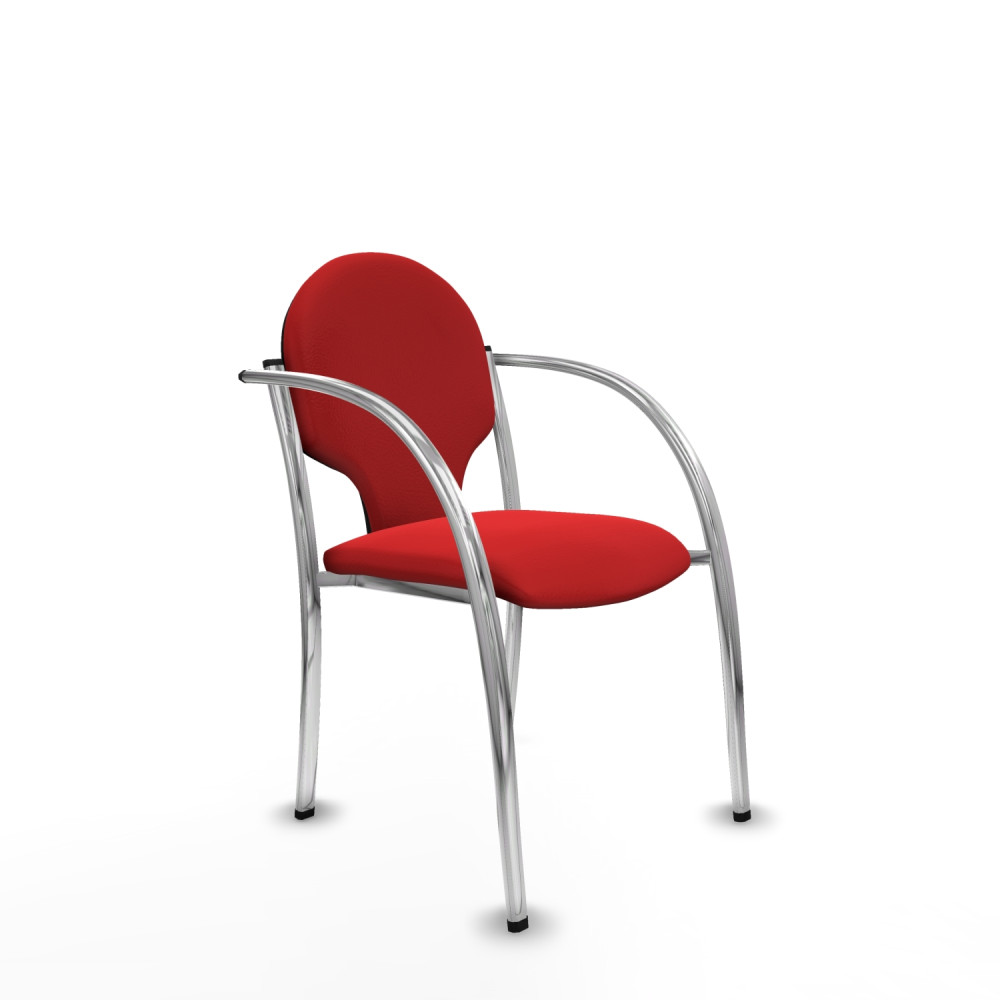 piqueras y crespo pack 2 sillas hell?n chasis 4 patas cromo similpiel rojo