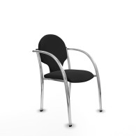 piqueras y crespo pack 2 sillas hell?n chasis 4 patas cromo similpiel negro