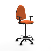 piqueras y crespo taburete a?na cp bali naranja brazos 1d base poliamida ruedas nailon 50mm