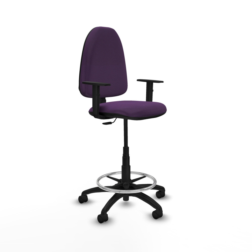 piqueras y crespo taburete a?na cp bali morado brazos 1d base poliamida ruedas nailon 50mm