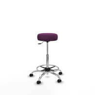 piqueras y crespo tolosa giratorio similpiel morado base cromada ruedas engomadas 50mm aro cromado
