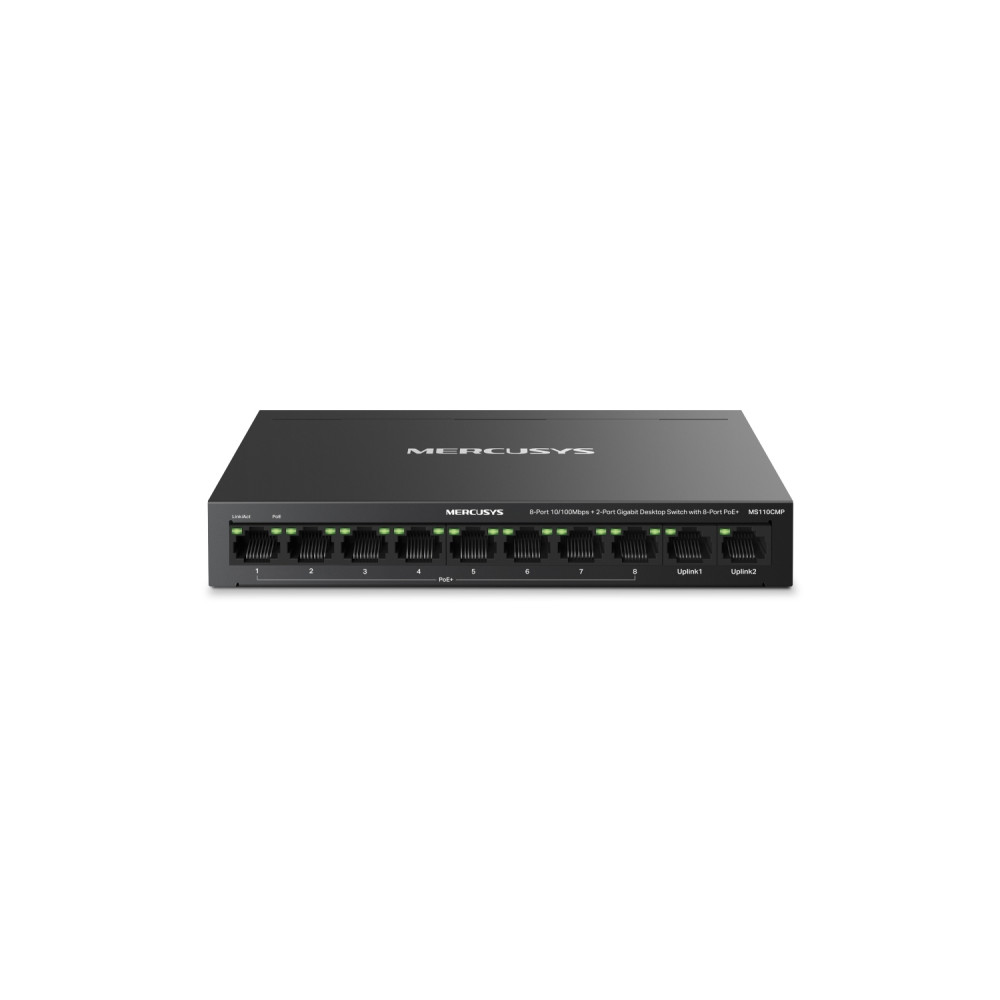 mercusys ms110cmp switch fast ethernet (10/100) energía sobre ethernet (poe) negro