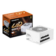 gigabyte ud1000gm pg5 v2 ice fuente de alimentación – pcie gen 5.1, 80 plus gold, diseño completamente modular, ventilador de 12