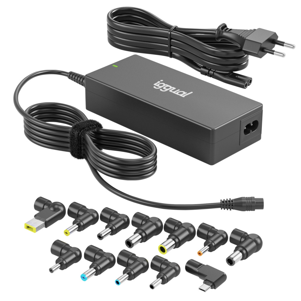 iggual cua-c-12t-90w adaptador e inversor de corriente interior negro