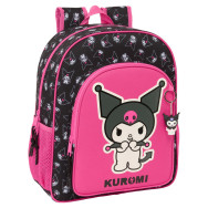 mochila kuromi hello kitty adaptable 38cm