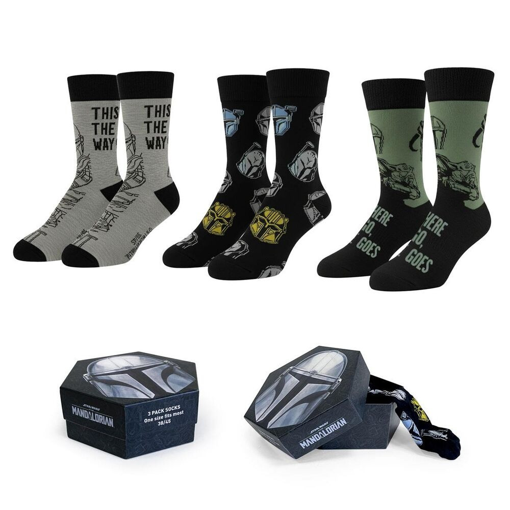 set 3 pares calcetines the mandalorian star wars adulto