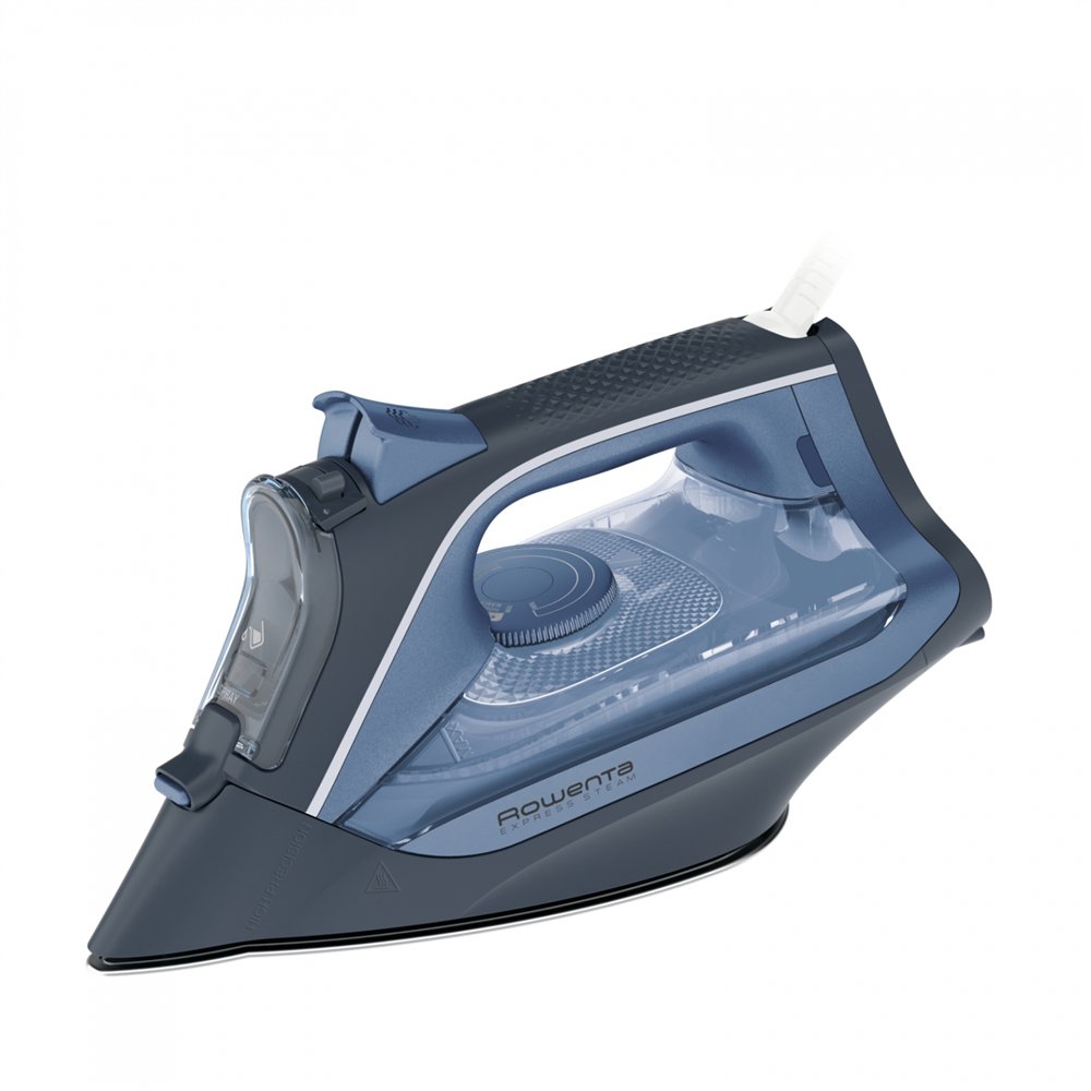 rowenta express steam plancha a vapor suela microsteam 300 láser 2500 w azul, blanco