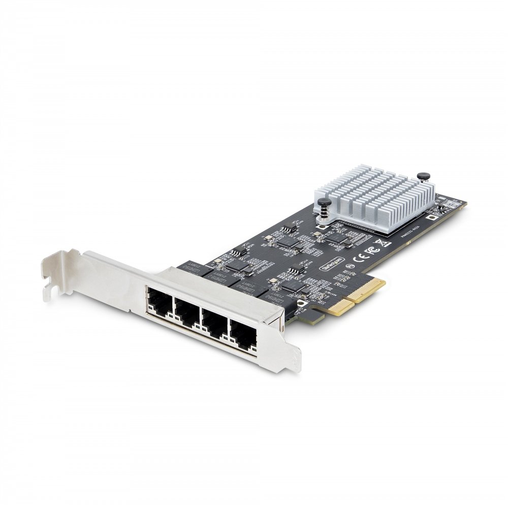 startech.com tarjeta pci express de red ethernet 4 puertos nbase-t 2,5g - nic i225-v - tarjeta de red de 4 puertos para ordenado