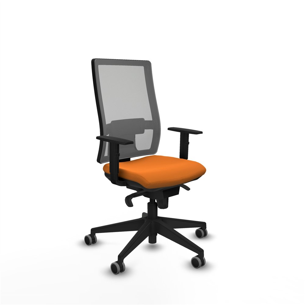 piqueras y crespo horna sincro malla gris similpiel naranja brazos 1d base piramidal  ruedas 65mm engomadas