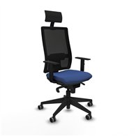 piqueras y crespo horna sincro malla negra bali azul marino brazos 1d base piramidal cabecero fijo ruedas 65mm engomadas