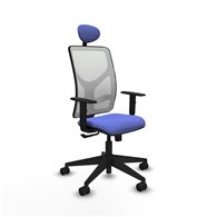 piqueras y crespo motilla sincro malla blanca bali azul claro brazos 1d base piramidal cabecero fijo ruedas 65mm nailon