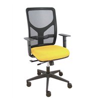 piqueras y crespo silla motilla traslack malla negra asiento bali amarillo brazo regulable