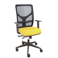 piqueras y crespo silla motilla traslack malla negra asiento bali amarillo brazo regulable