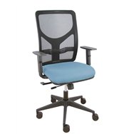 piqueras y crespo silla motilla traslack malla negra asiento bali azul cielo brazo regulable