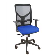 piqueras y crespo silla motilla traslack malla negra asiento bali azul brazo regulable