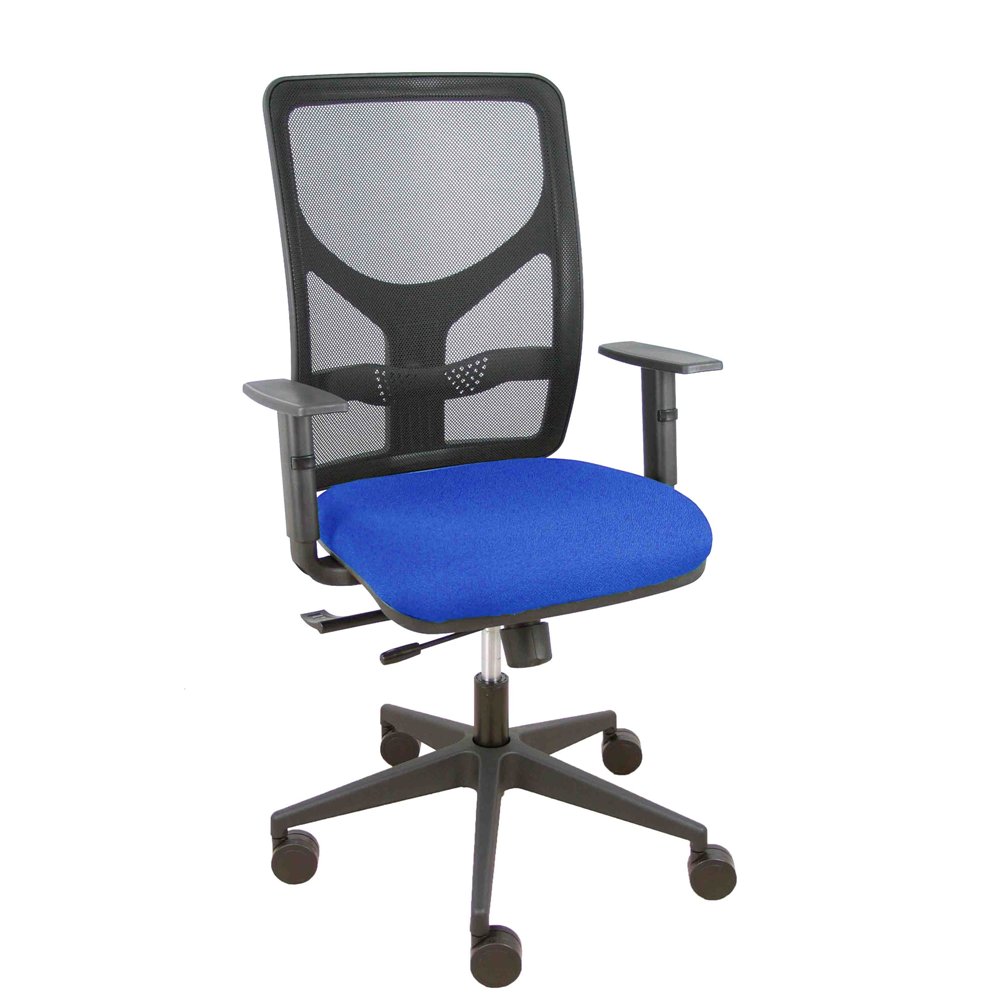 piqueras y crespo silla motilla traslack malla negra asiento bali azul brazo regulable