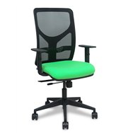 piqueras y crespo silla motilla traslack malla negra asiento bali pistacho brazo regulable