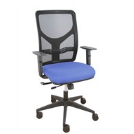 piqueras y crespo silla motilla traslack malla negra asiento bali azul claro brazo regulable