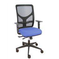 piqueras y crespo silla motilla traslack malla negra asiento bali azul claro brazo regulable