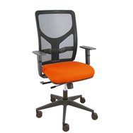 piqueras y crespo silla motilla traslack malla negra asiento bali naranja oscuro brazo regulable