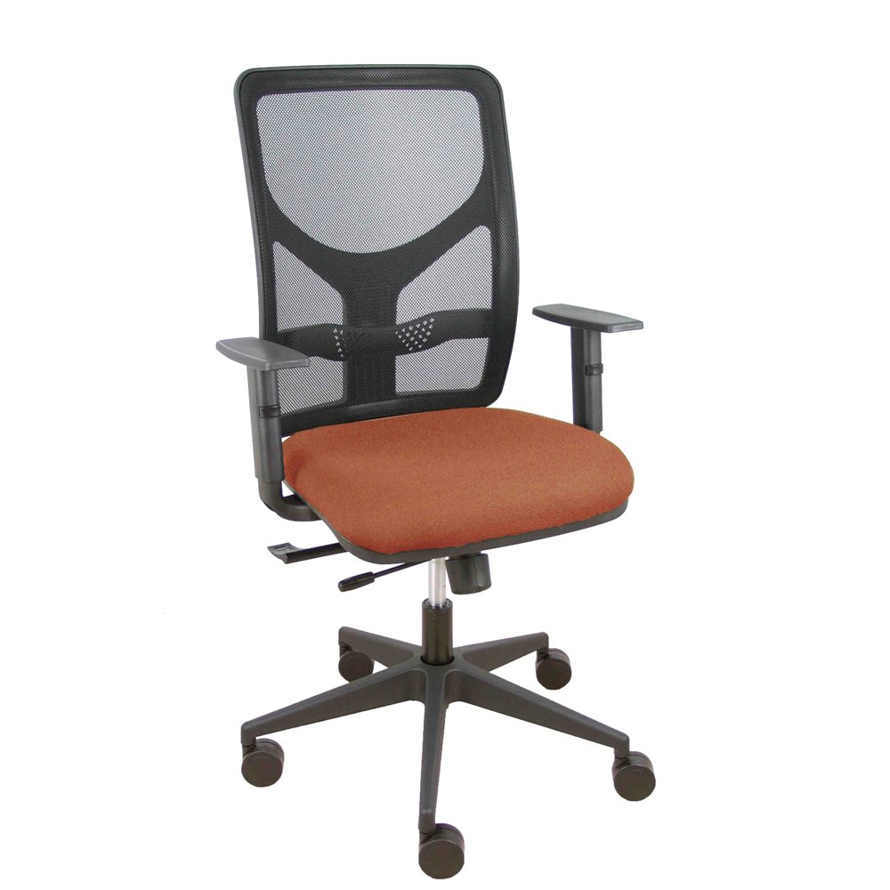 piqueras y crespo silla motilla traslack malla negra asiento bali marr?n brazo regulable