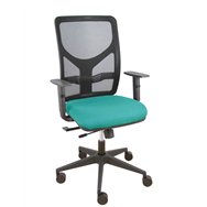 piqueras y crespo silla motilla traslack malla negra asiento bali turquesa brazo regulable