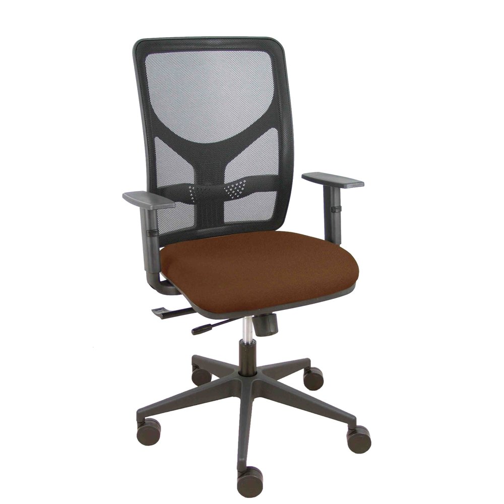 piqueras y crespo silla motilla traslack malla negra asiento bali marr?n oscuro brazo regulable