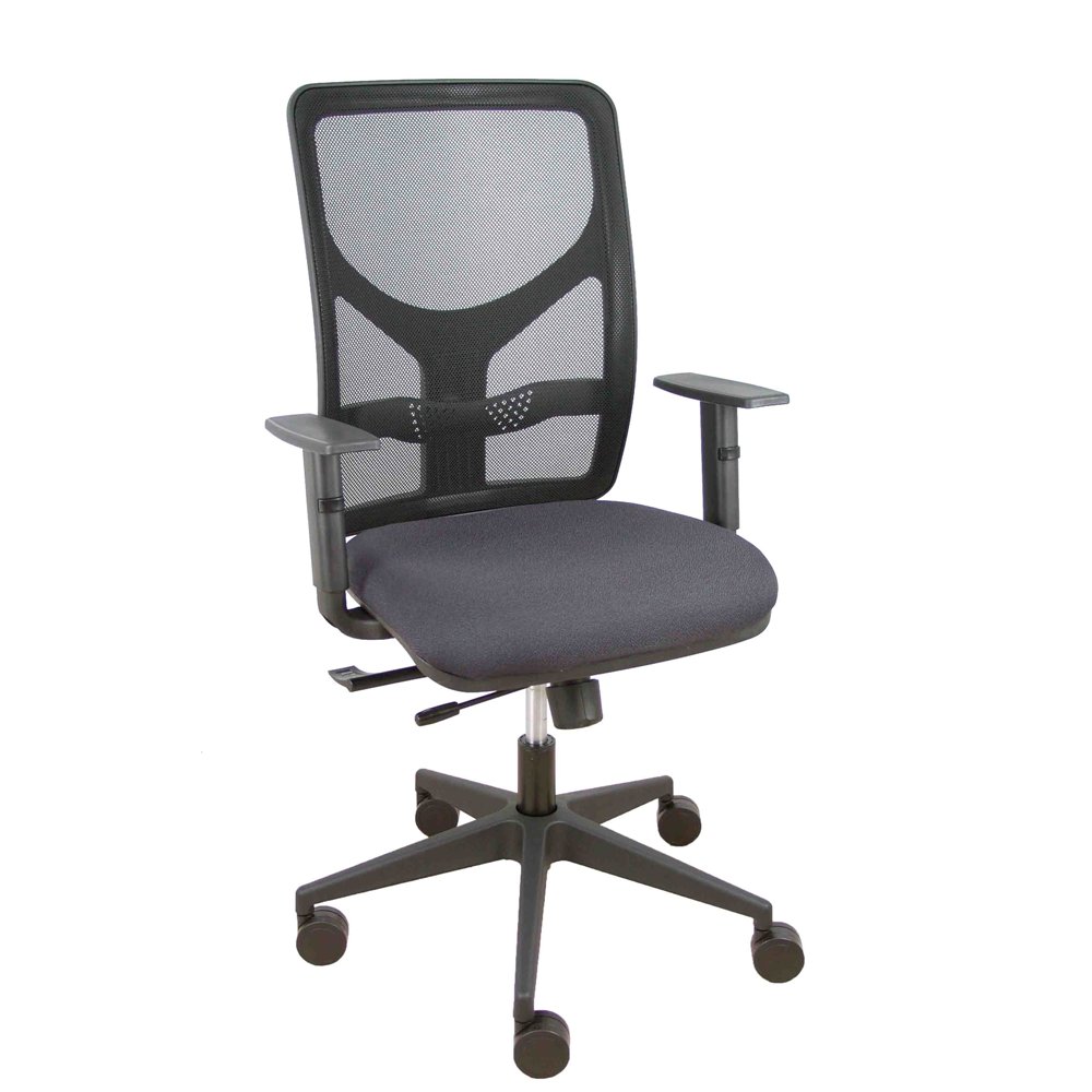 piqueras y crespo silla motilla traslack malla negra asiento bali gris oscuro brazo regulable