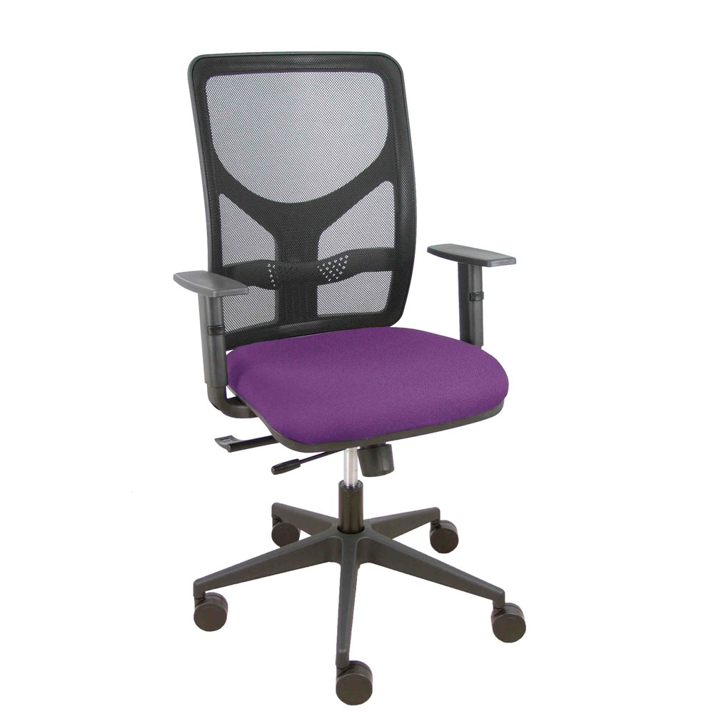 piqueras y crespo silla motilla traslack malla negra asiento bali morado brazo regulable