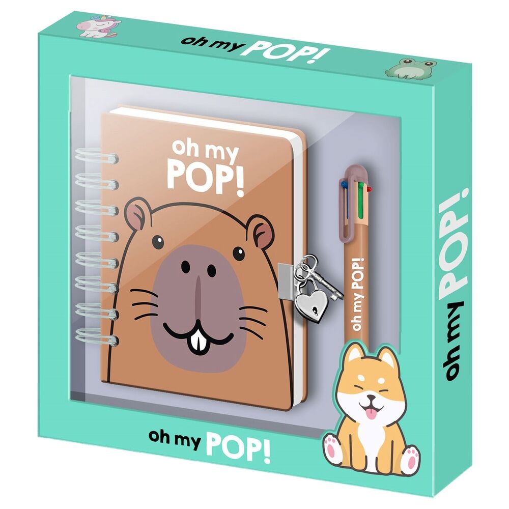 diario + boligrafo capibara oh my pop!