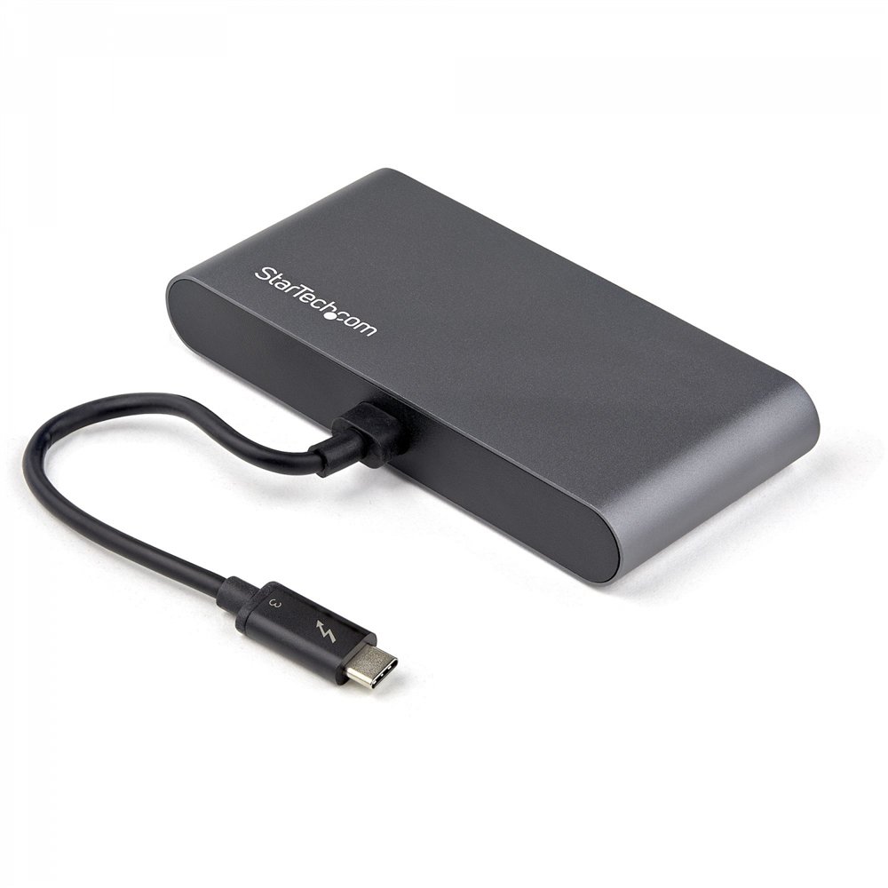 startech.com mini dockning station thunderbolt 3- hdmi 4k 60 hz usb 2.0 usb 3.2 gen 1 rj45 gris tb3dkm2hdl