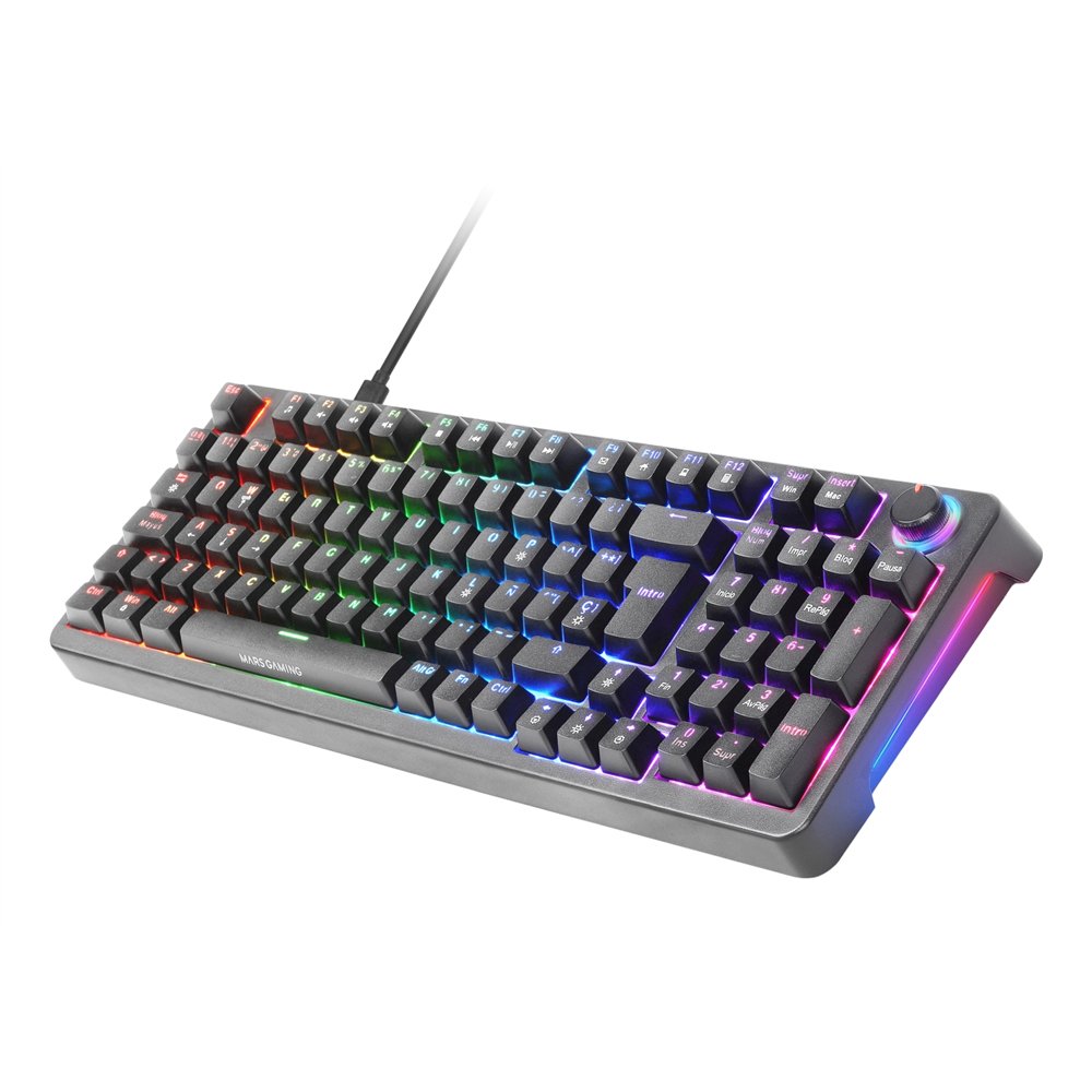 mars gaming mkproyes teclado juego usb qwerty español negro