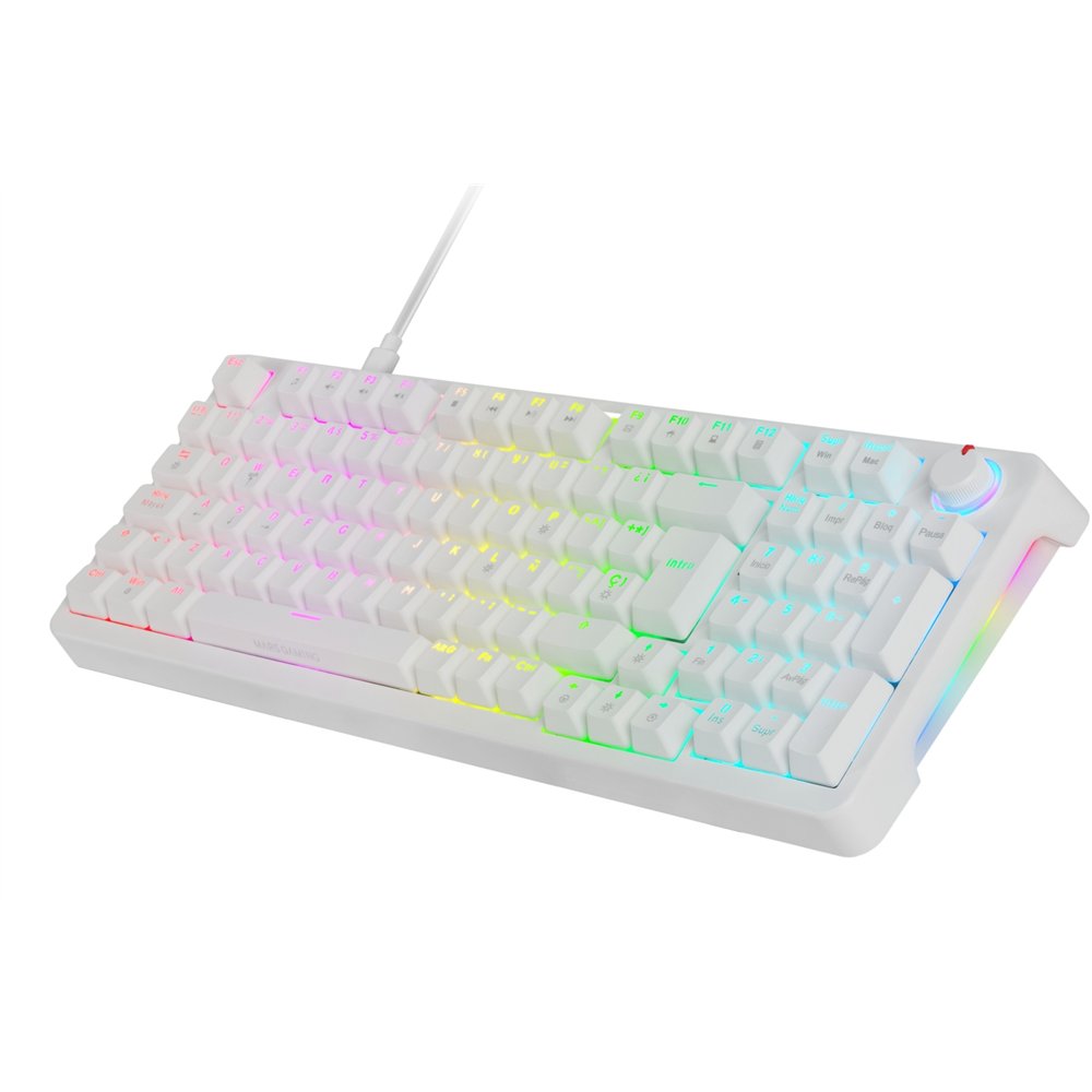 mars gaming mkprowyes teclado juego usb qwerty español blanco