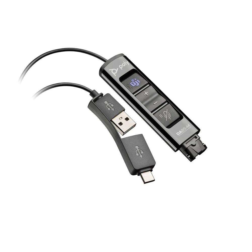 poly adaptador negro da85-m usb a qd compatible con taa