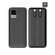coolbox powerbank dp10 10000mah lcd+cables integrados usb-c+lighting negro carga rapida