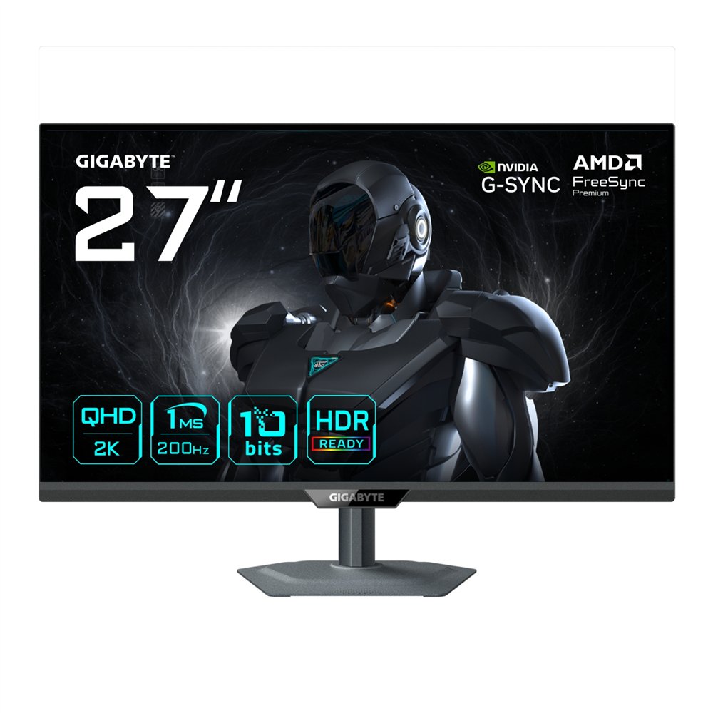 gigabyte g27q2 monitor gaming 27” 2k qhd - 2560 x 1440, 200hz, 1ms, 350 cd/m², compatible con g-sync, freesync premium, hdr10, h