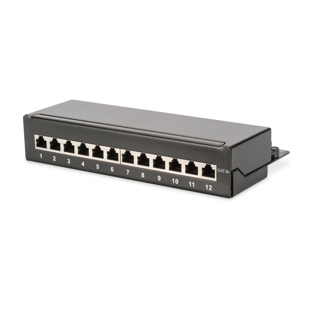 digitus panel de conexión cat 6a de sobremesa, clase ea, apantallado, negro