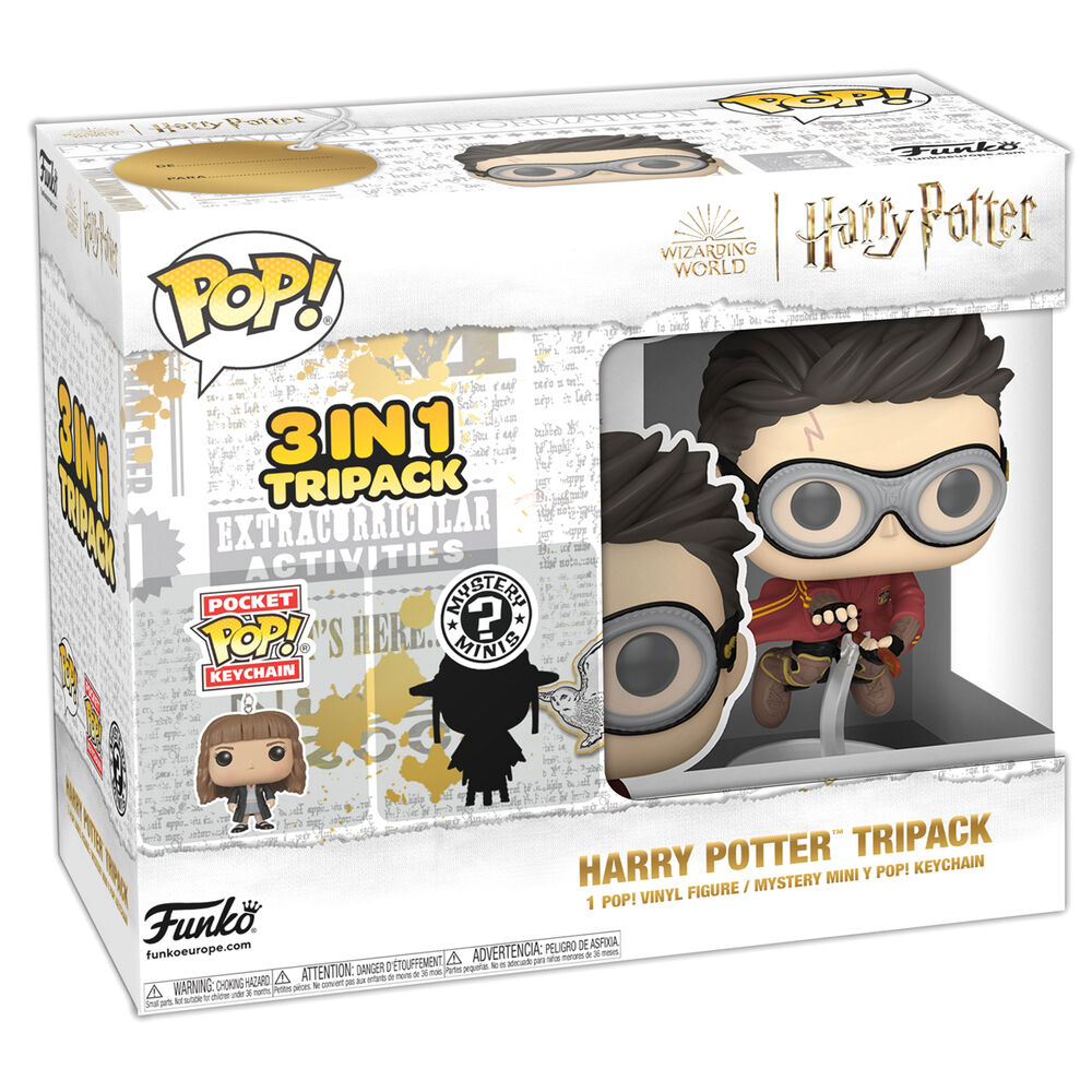 funko tripack pop + mystery mini + keychain harry potter