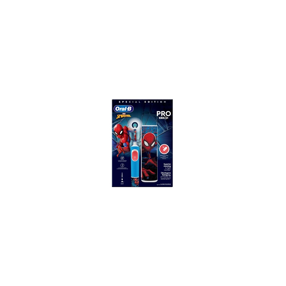 oral-b vitality pro kids spiderman niño cepillo dental oscilante azul, rojo