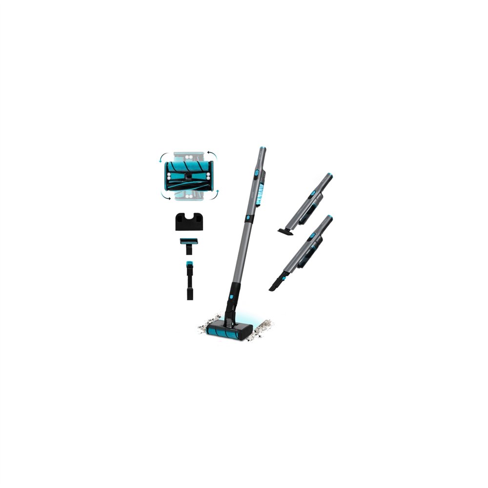 cecotec scoba 2100 twice aspiradora vertical batería secar ciclónico sin bolsa 210 w negro, azul