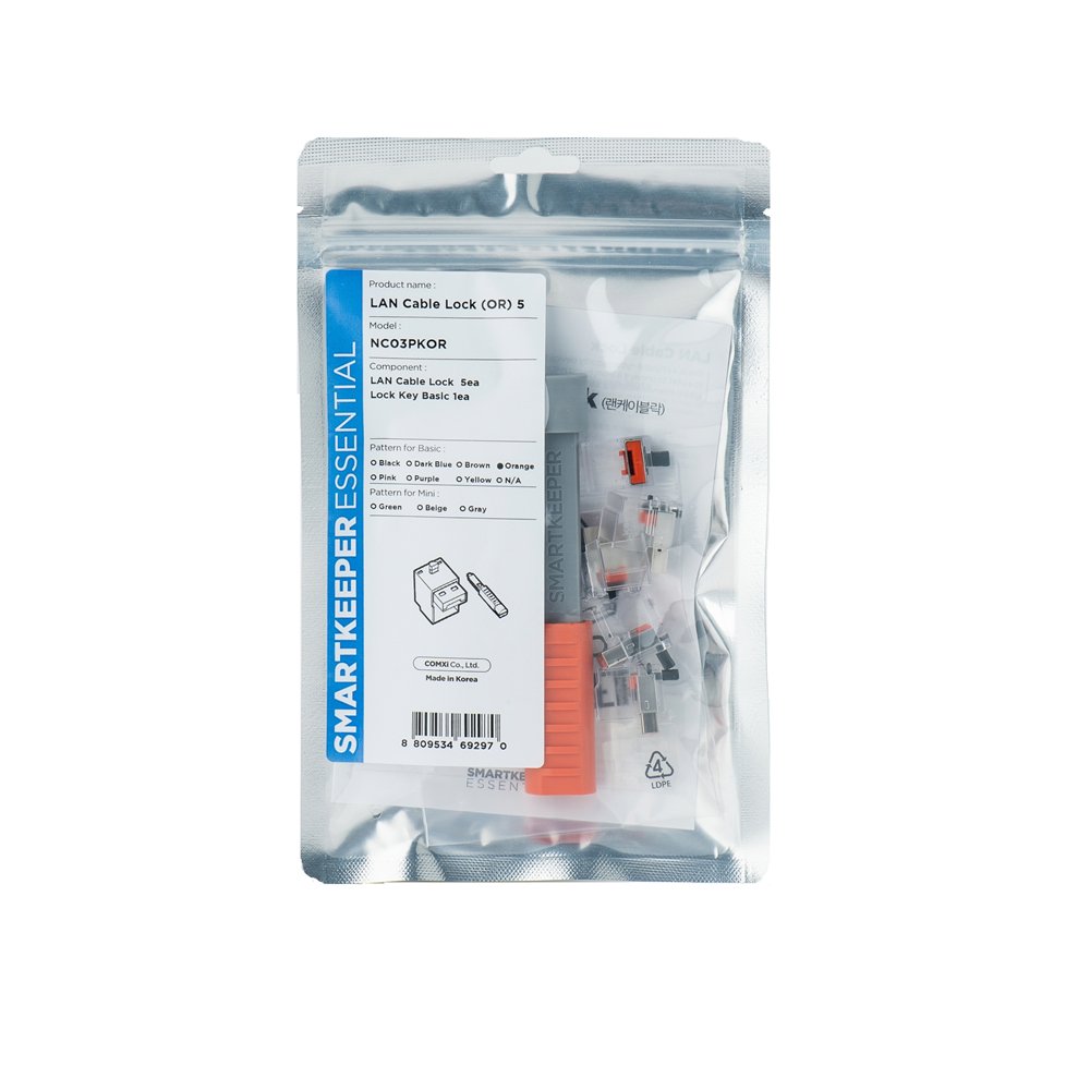 smartkeeper nc03pkor bloqueador de puerto bloqueador de puerto + clave rj-45 naranja 1 pieza(s)